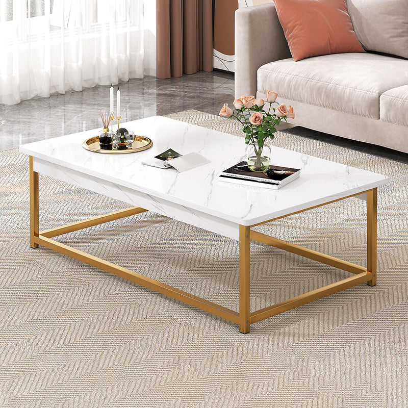 Rectangular Frame Base Wooden Table Modern Style Coffee Table