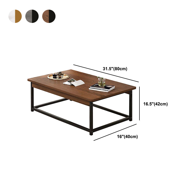 Rectangular Frame Base Wooden Table Modern Style Coffee Table