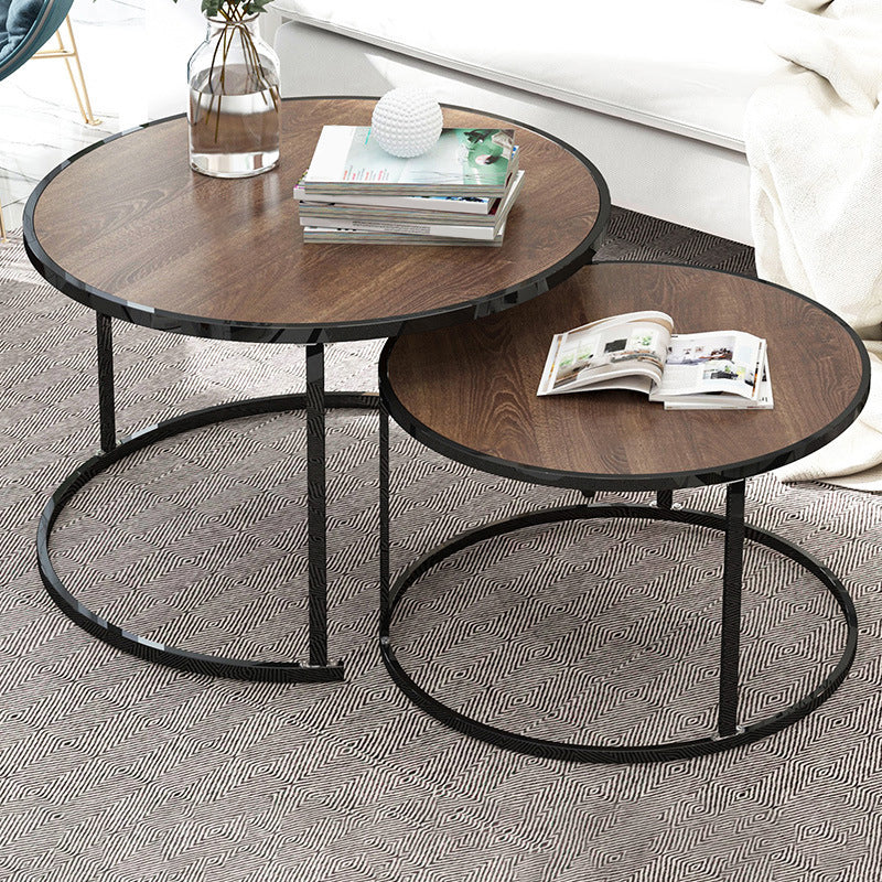 2 Piece Bunching Tables Solid Wood Coffee Table for Living Room