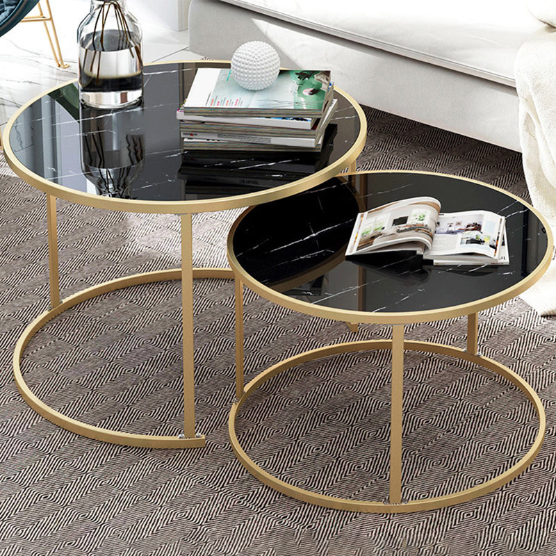 2 Piece Bunching Tables Solid Wood Coffee Table for Living Room