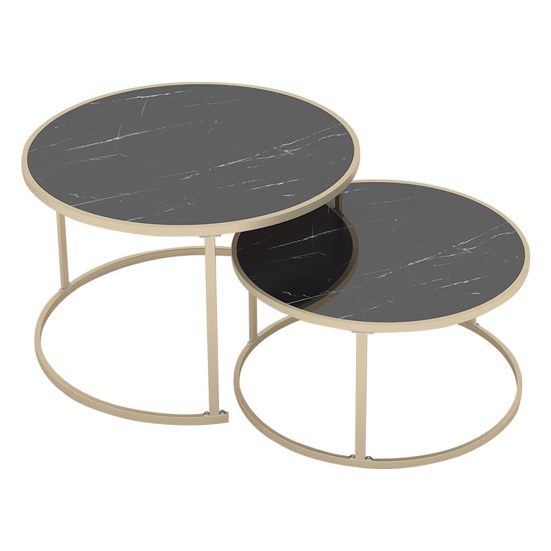 2 Piece Bunching Tables Solid Wood Coffee Table for Living Room