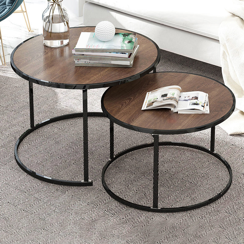 2 Piece Bunching Tables Solid Wood Coffee Table for Living Room