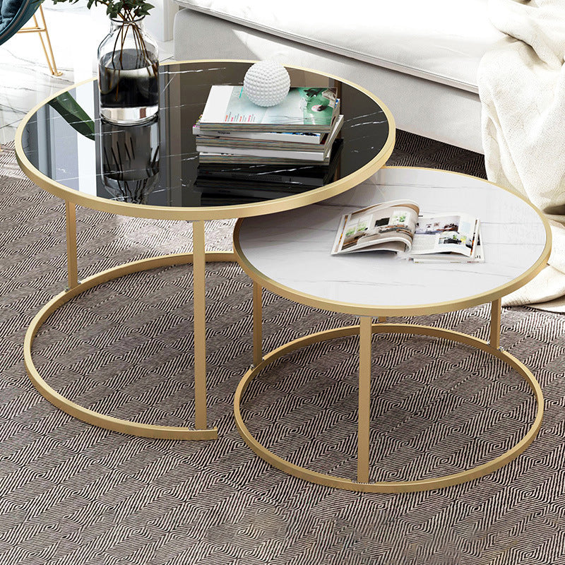 2 Piece Bunching Tables Solid Wood Coffee Table for Living Room