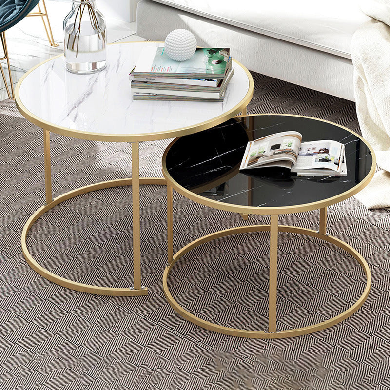 2 Piece Bunching Tables Solid Wood Coffee Table for Living Room