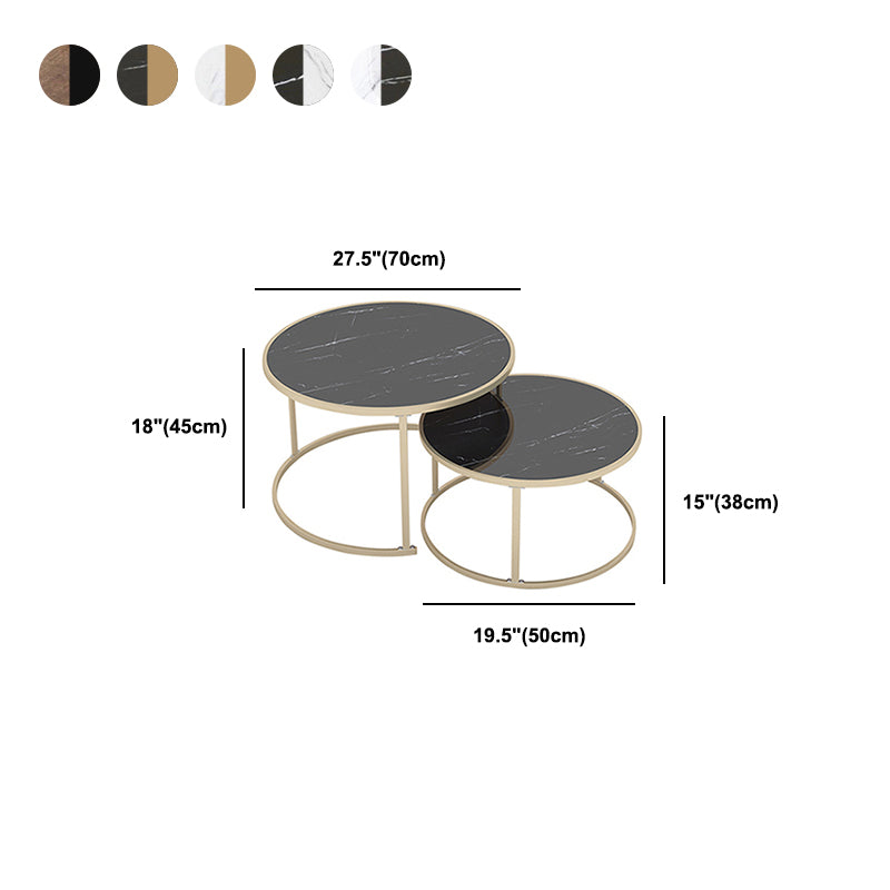2 Piece Bunching Tables Solid Wood Coffee Table for Living Room
