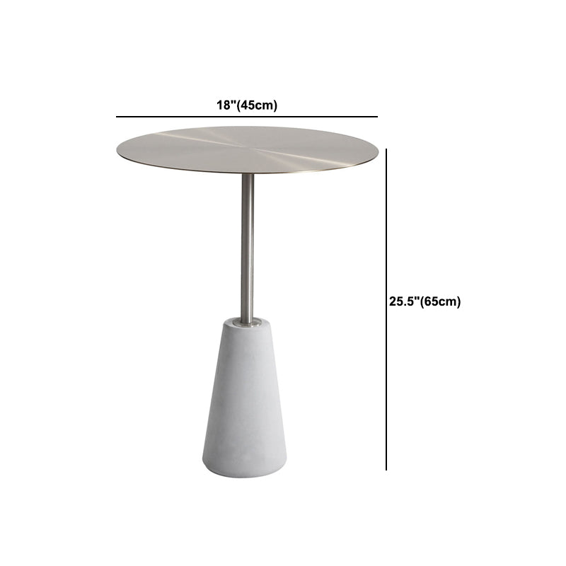 Round Stainless Steel Coffee Table Pedestal 1 Single Cocktail Table