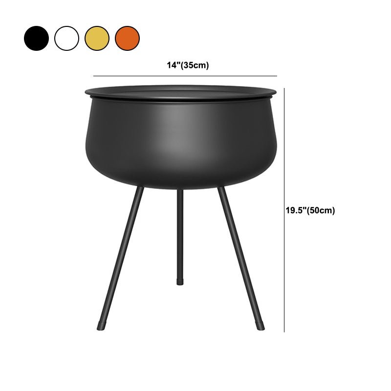 26.5" Tall Mid-Century Round Metal Top Side Table 3 Legs End Table