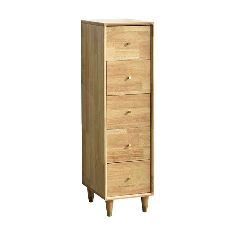 Modern Wooden Accent Chest 15.74" Wide Rubberwood Chest with 5 Drawers