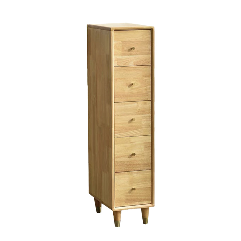 Modern Wooden Accent Chest 15.74" Wide Rubberwood Chest with 5 Drawers