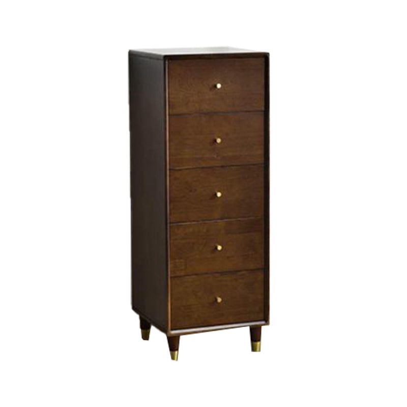 Modern Wooden Accent Chest 15.74" Wide Rubberwood Chest with 5 Drawers
