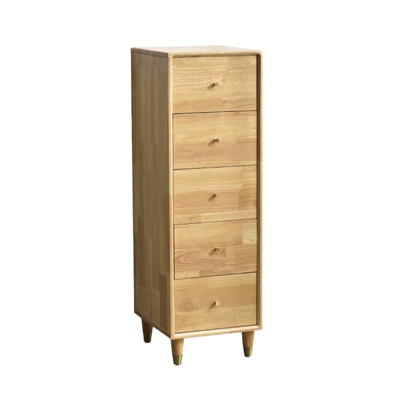 Modern Wooden Accent Chest 15.74" Wide Rubberwood Chest with 5 Drawers