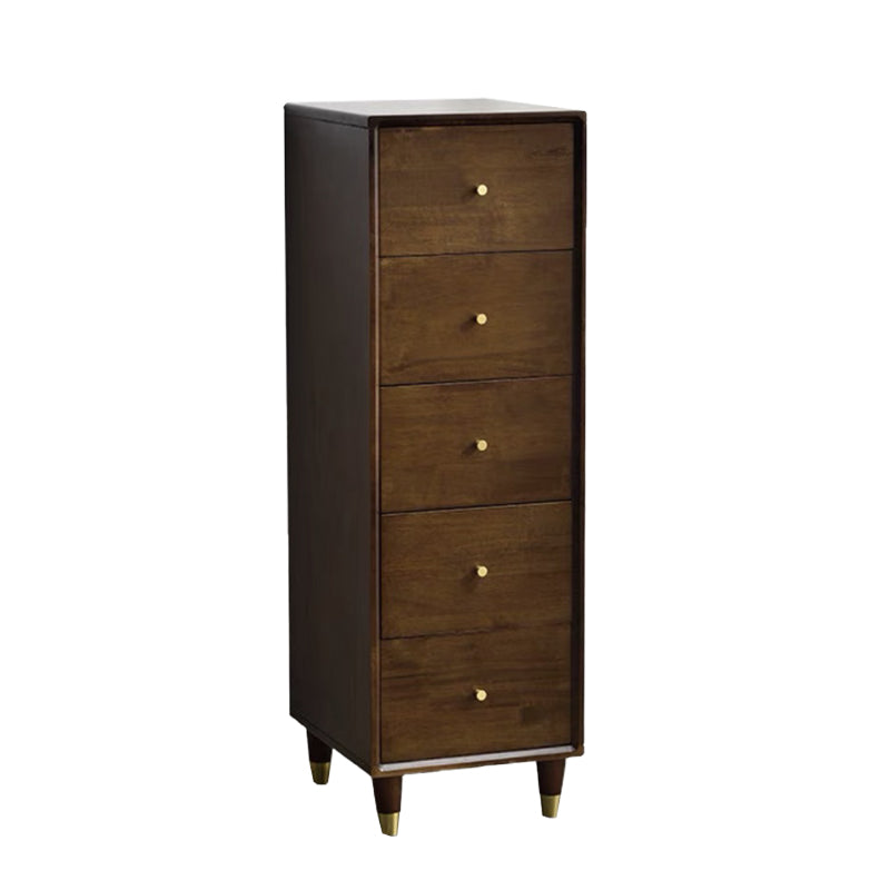 Modern Wooden Accent Chest 15.74" Wide Rubberwood Chest with 5 Drawers