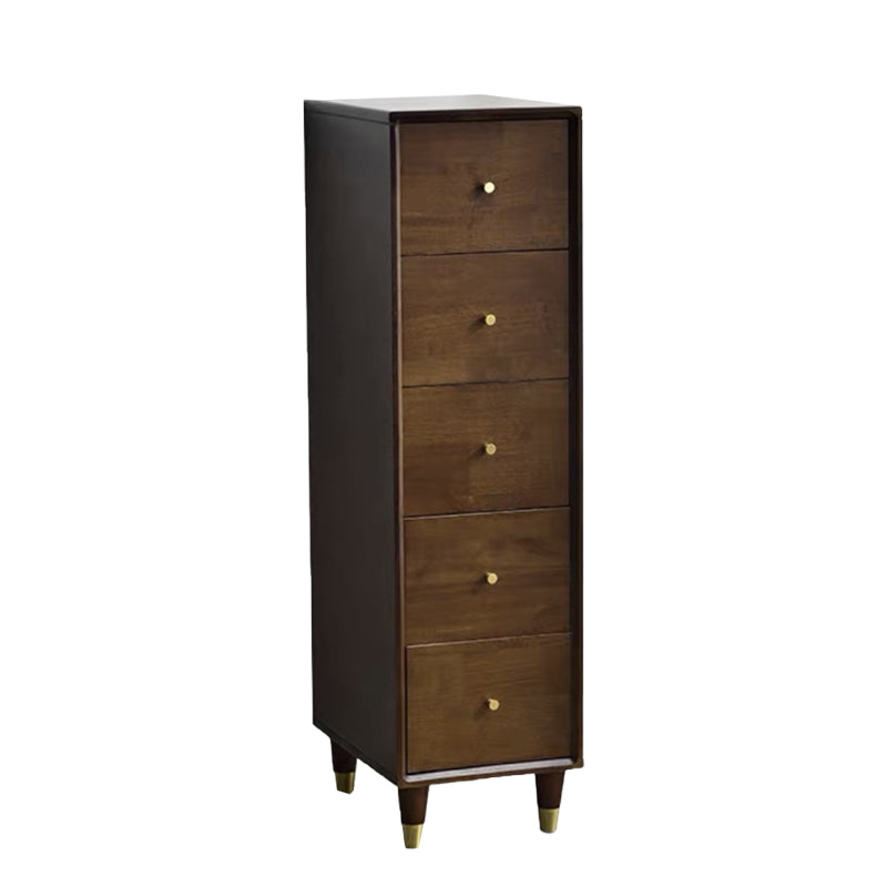 Modern Wooden Accent Chest 15.74" Wide Rubberwood Chest with 5 Drawers