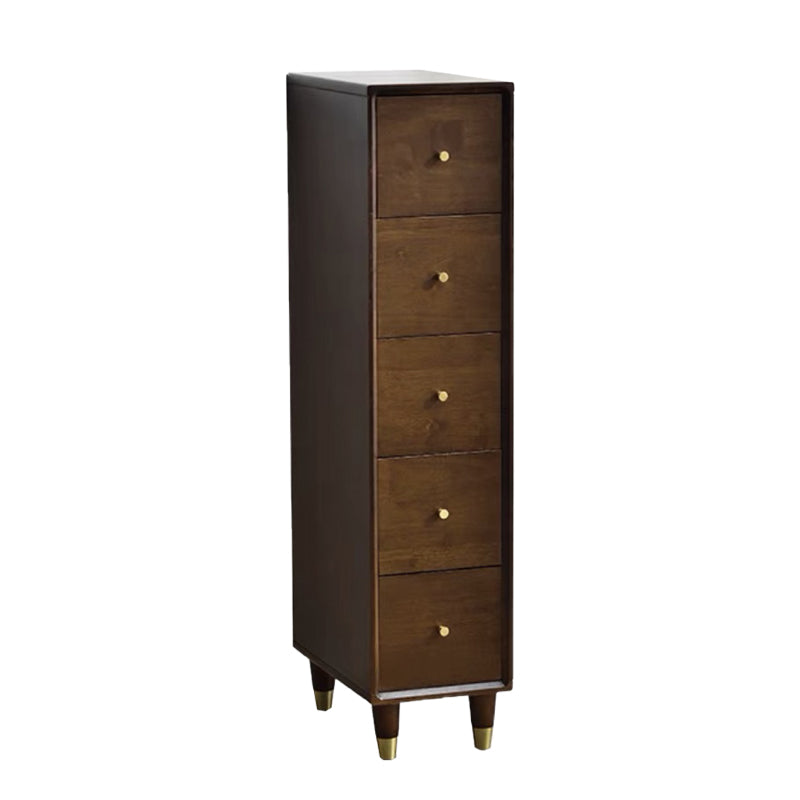 Modern Wooden Accent Chest 15.74" Wide Rubberwood Chest with 5 Drawers