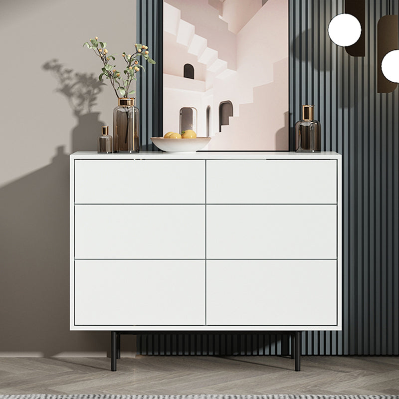 Modern Accent Chest with 6 Drawers and 4 Straight Black Legs