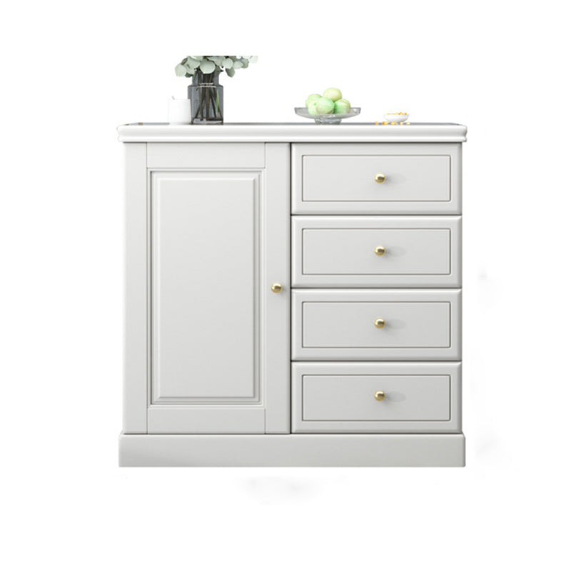 Contemporary Rectangle Accent Cabinet with Drawers Wood Storage Cabinet