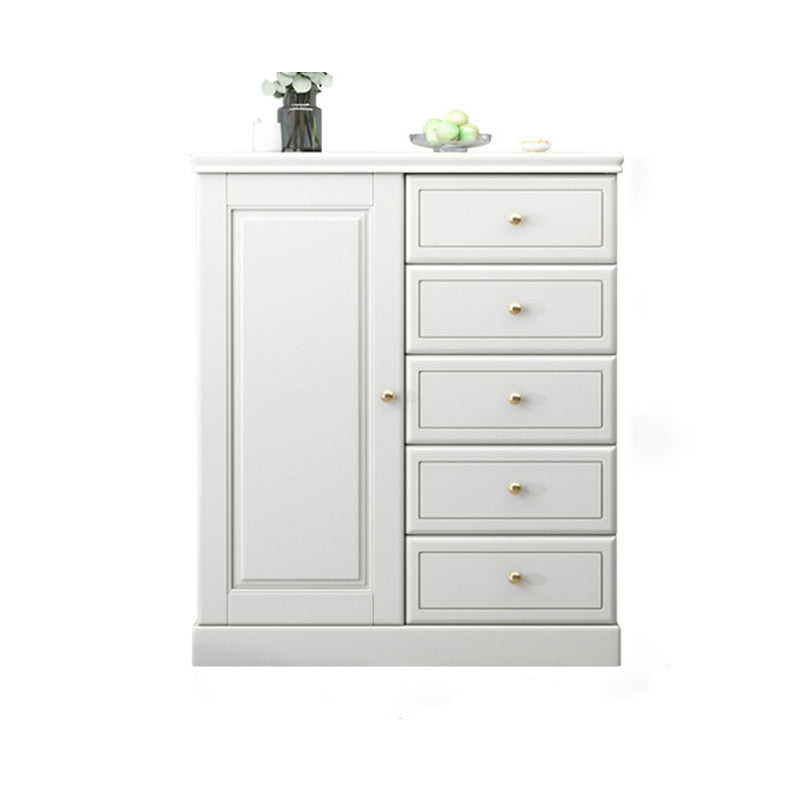 Contemporary Rectangle Accent Cabinet with Drawers Wood Storage Cabinet