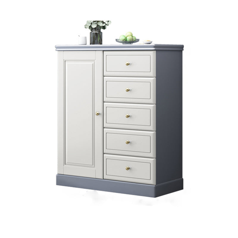Contemporary Rectangle Accent Cabinet with Drawers Wood Storage Cabinet