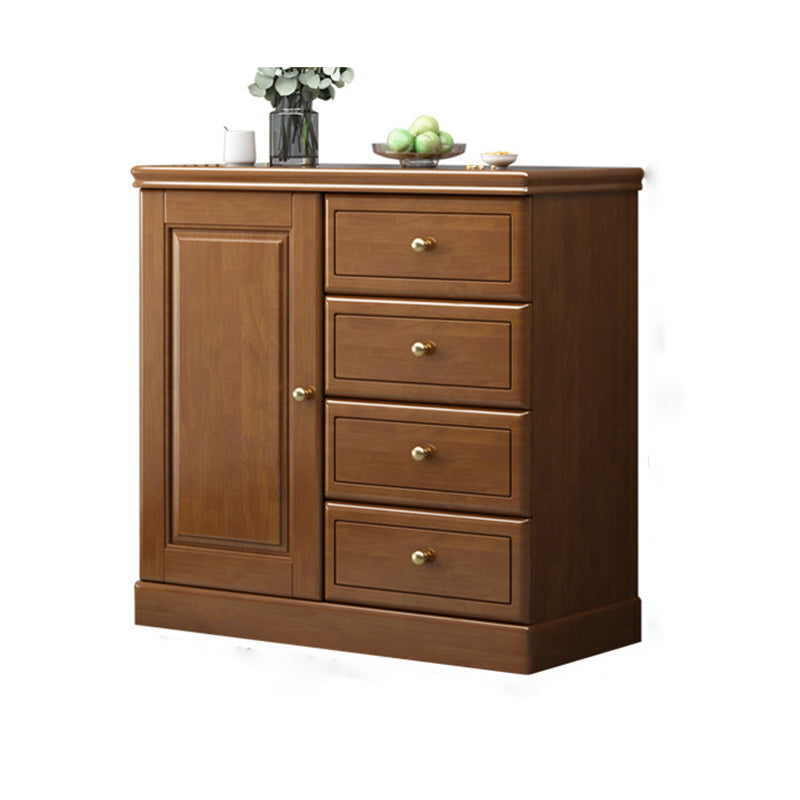 Contemporary Rectangle Accent Cabinet with Drawers Wood Storage Cabinet