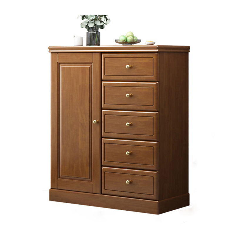 Contemporary Rectangle Accent Cabinet with Drawers Wood Storage Cabinet