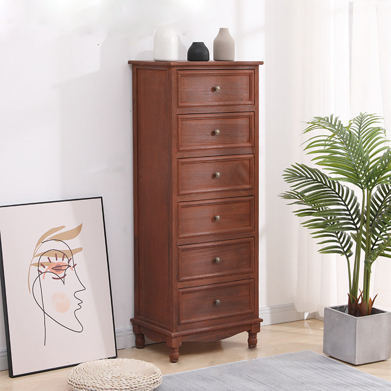 Contemporary Rectangle Accent Chest with Drawers 13.77" Wide Wood Chest