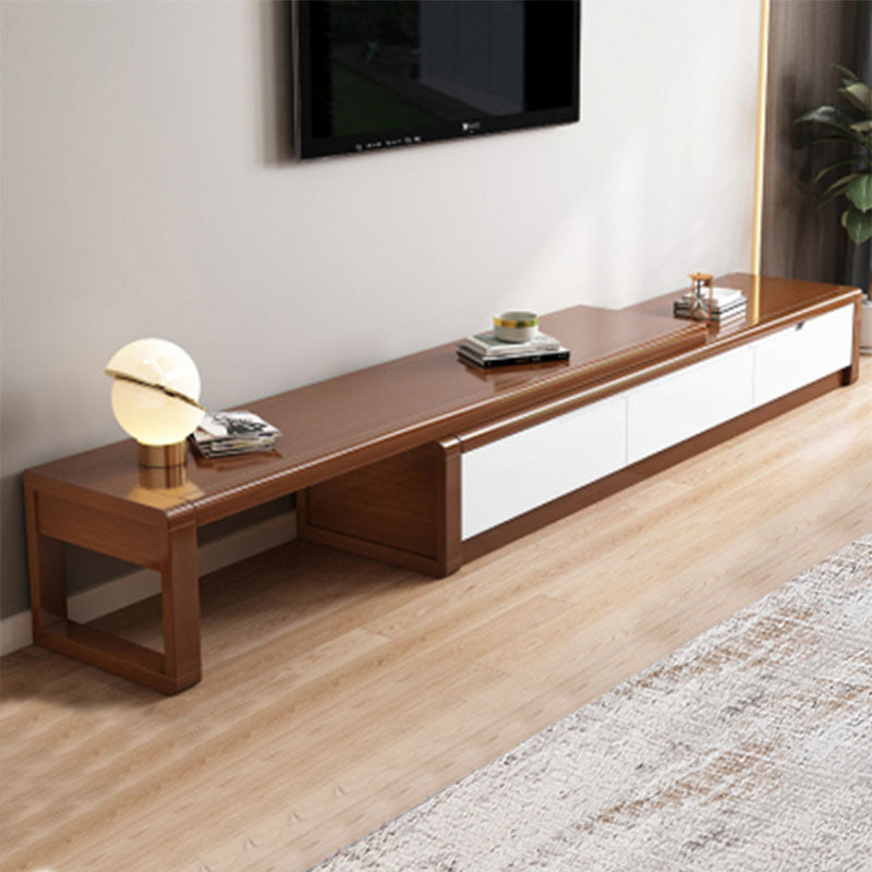 Solid Wood TV Stand Modern Adjustable TV Stand Console with Drawers
