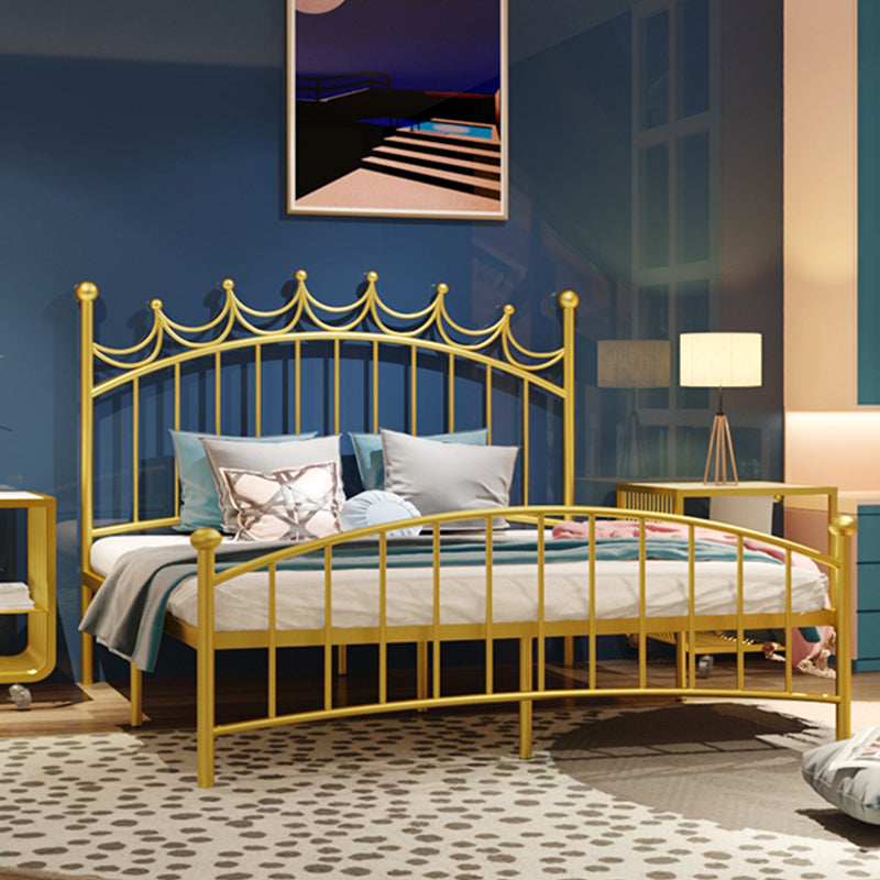 47.24-In High Wire-Grid Open-Frame Bed Luxurious Iron Bed Frame with Headboard