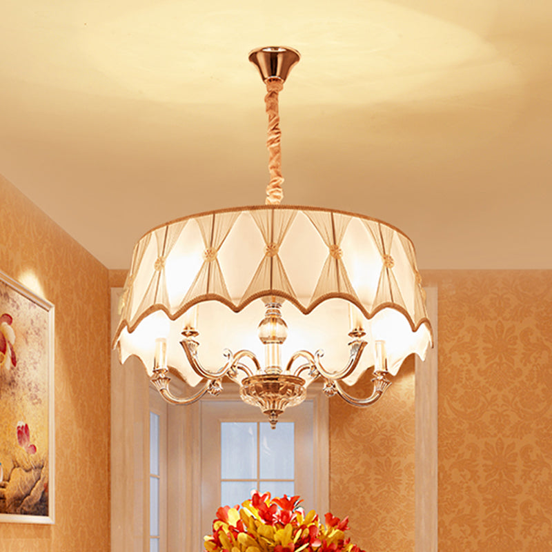 Tissu léger pendant lustre nordique nordique tambour de salon