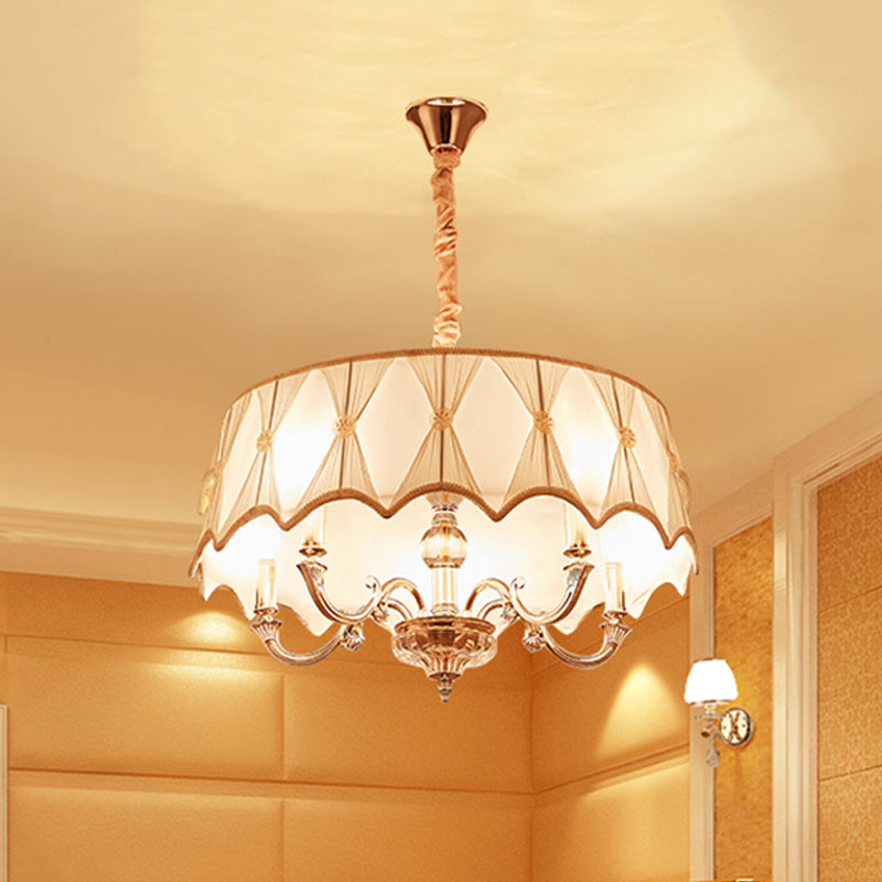 Tissu léger pendant lustre nordique nordique tambour de salon