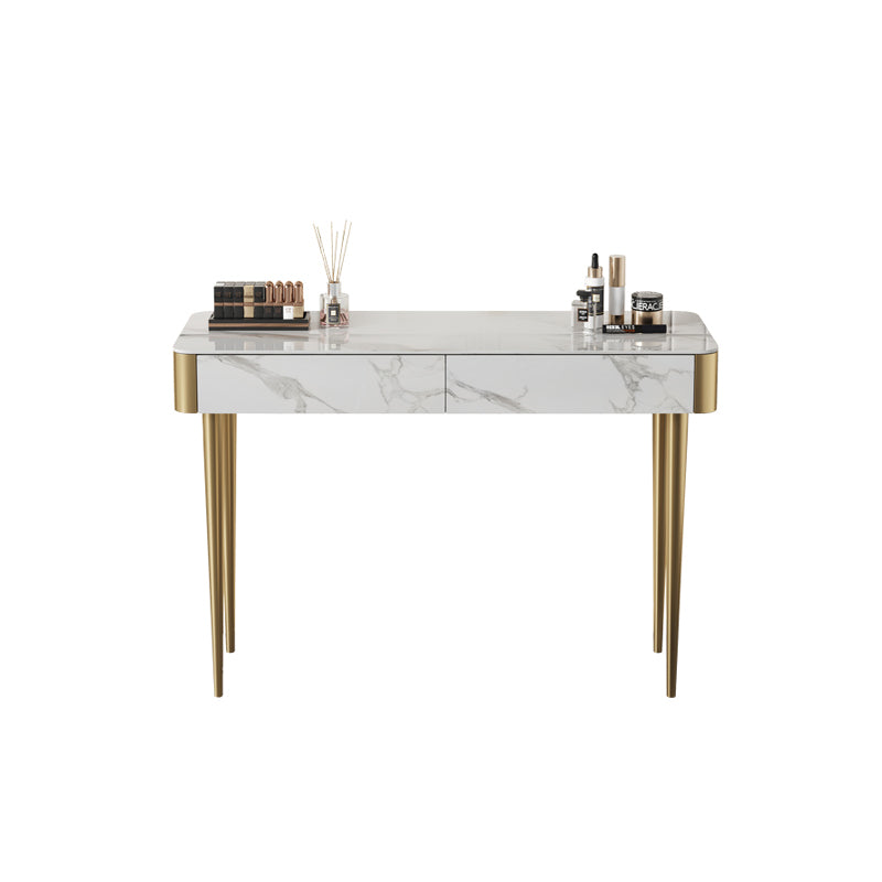 Luxurious Vanity Makeup Dressing Table Stool Set with 2 Drawers