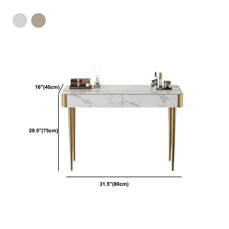 Luxurious Vanity Makeup Dressing Table Stool Set with 2 Drawers
