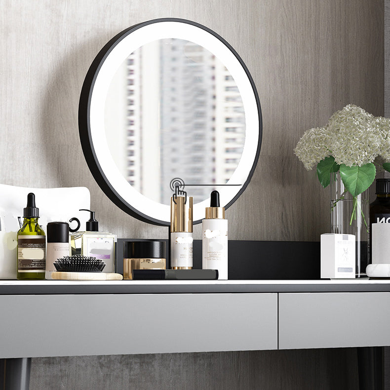 Contemporary Engineered Wood Vanity 37.8" H Vanity Set with Stool