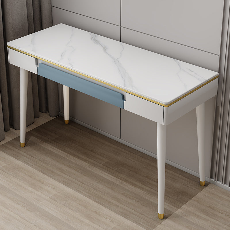 White/Black Modern Vanity Engineered Wood Makeup Dressing Table Stool Set
