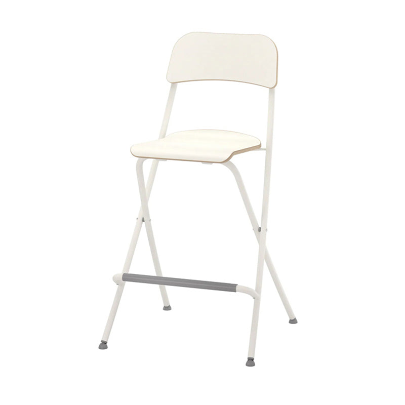 Scandinavian Folding Iron Counter Stools Low Back Bar Stools with Footrest