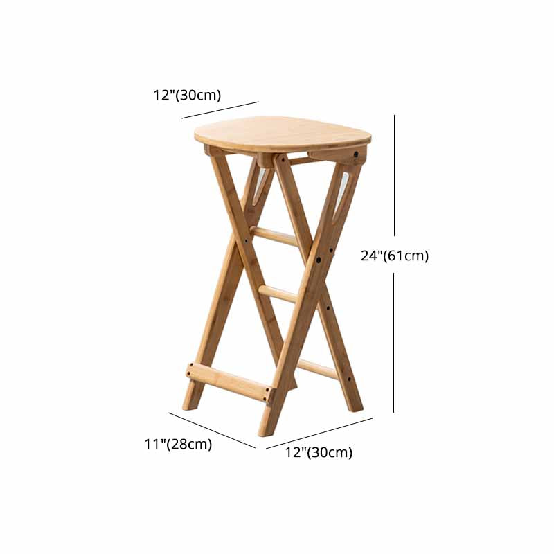 Contemporary Simple Counter Stools 24.5-inch Indoor Wood Fold Bar Stool