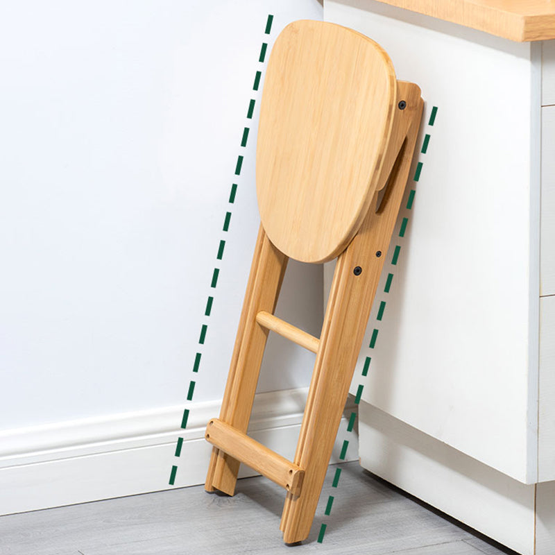 Nordic Style Armless Wood Barstools Folding Counter Stools for Living Room