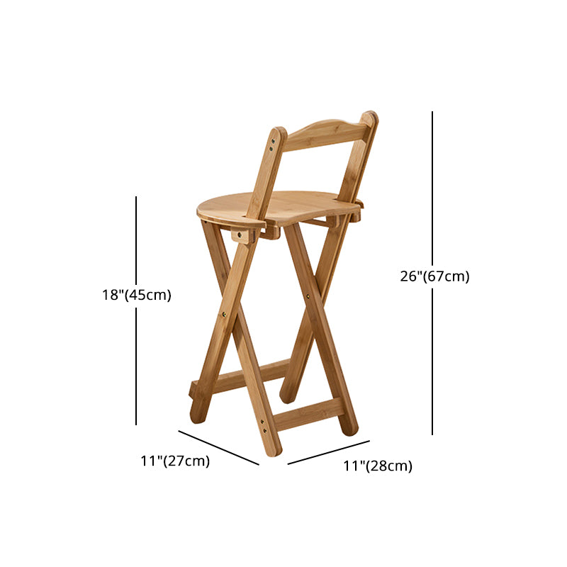 Nordic Style Armless Wood Barstools Folding Counter Stools for Living Room