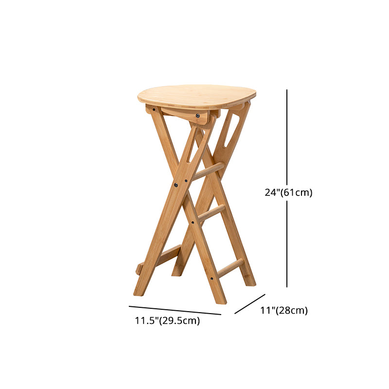 Nordic Style Armless Wood Barstools Folding Counter Stools for Living Room