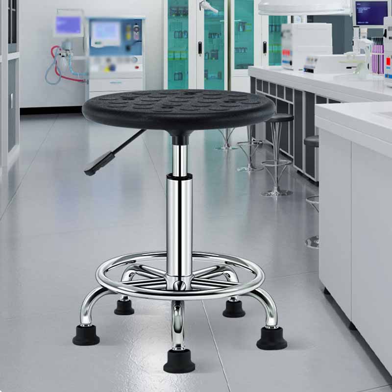 Modern Adjustable Rotatable Counter Stool Steel Laboratory Bar Stool with Leather Cushion