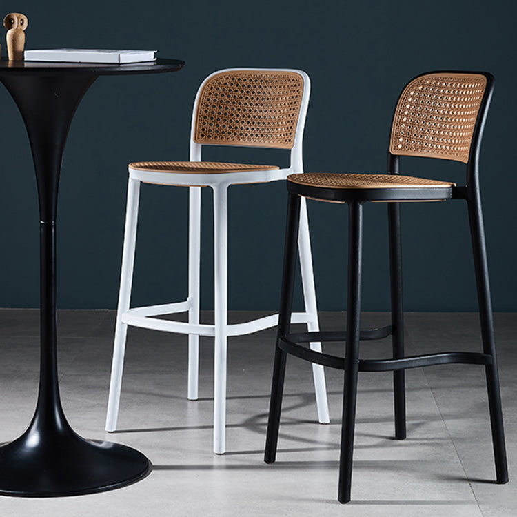Contemporary Modern Plastic Indoor Armless Stool Low Back Bar Stool