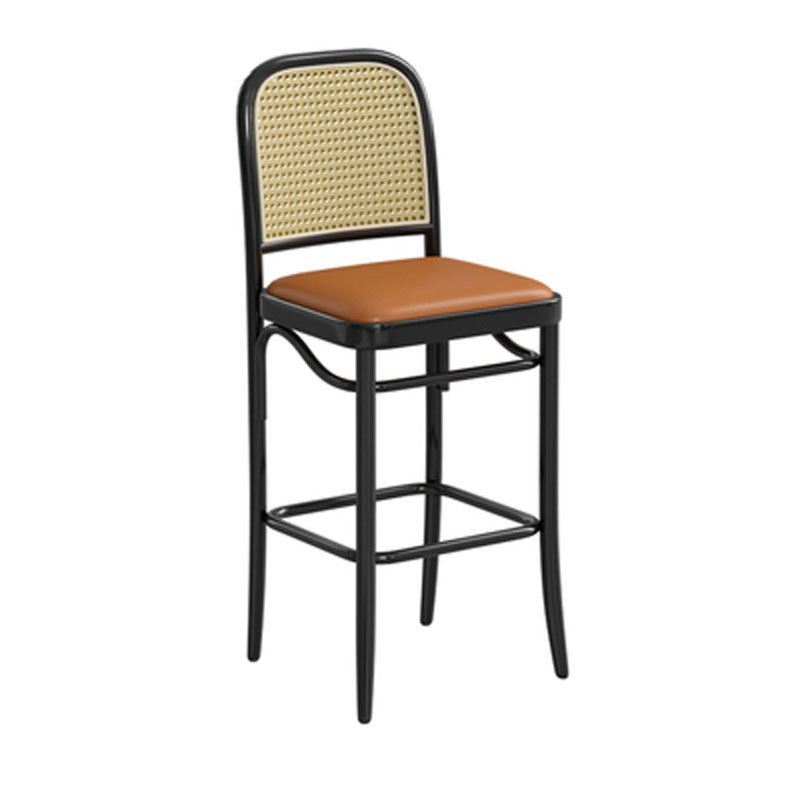 Contemporary Bar and Counter Stool Brown Stool with 4 Legs in Black