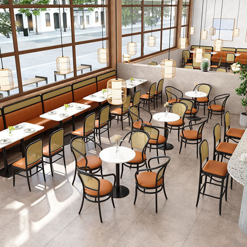 Contemporary Bar and Counter Stool Brown Stool with 4 Legs in Black