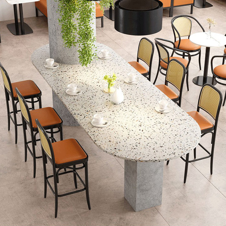 Contemporary Bar and Counter Stool Brown Stool with 4 Legs in Black