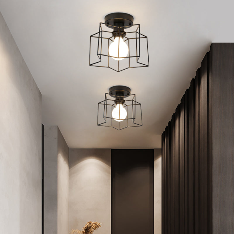 Star Metal Close to Ceiling Light Simple Ceiling Mounted Fixture