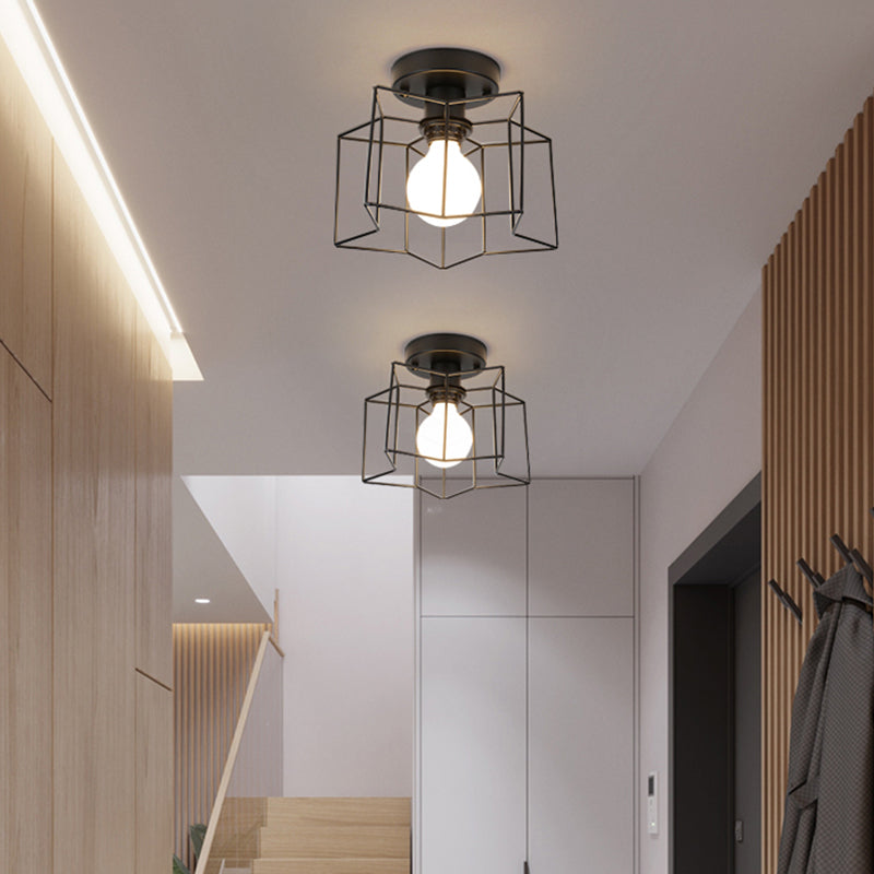 Star Metal Close to Ceiling Light Simple Ceiling Mounted Fixture