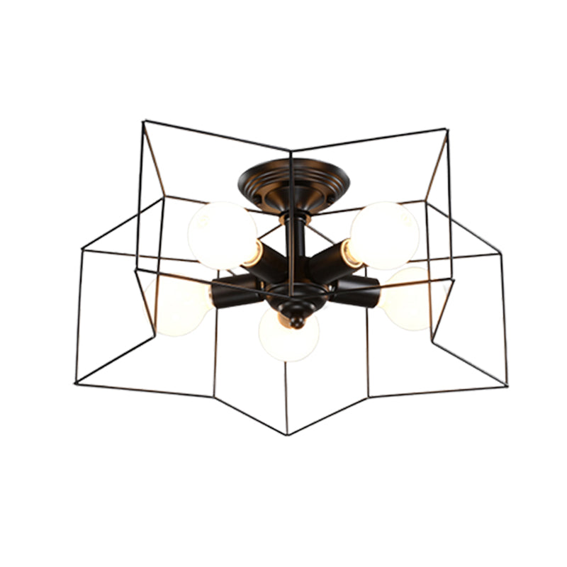 Star Metal Close to Ceiling Light Simple Ceiling Mounted Fixture