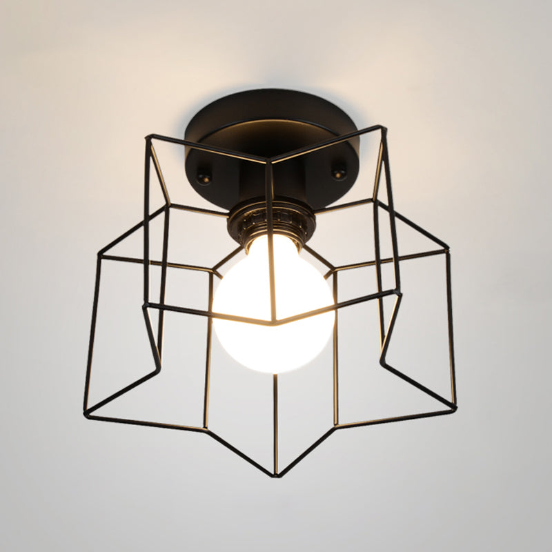 Star Metal Close to Ceiling Light Simple Ceiling Mounted Fixture