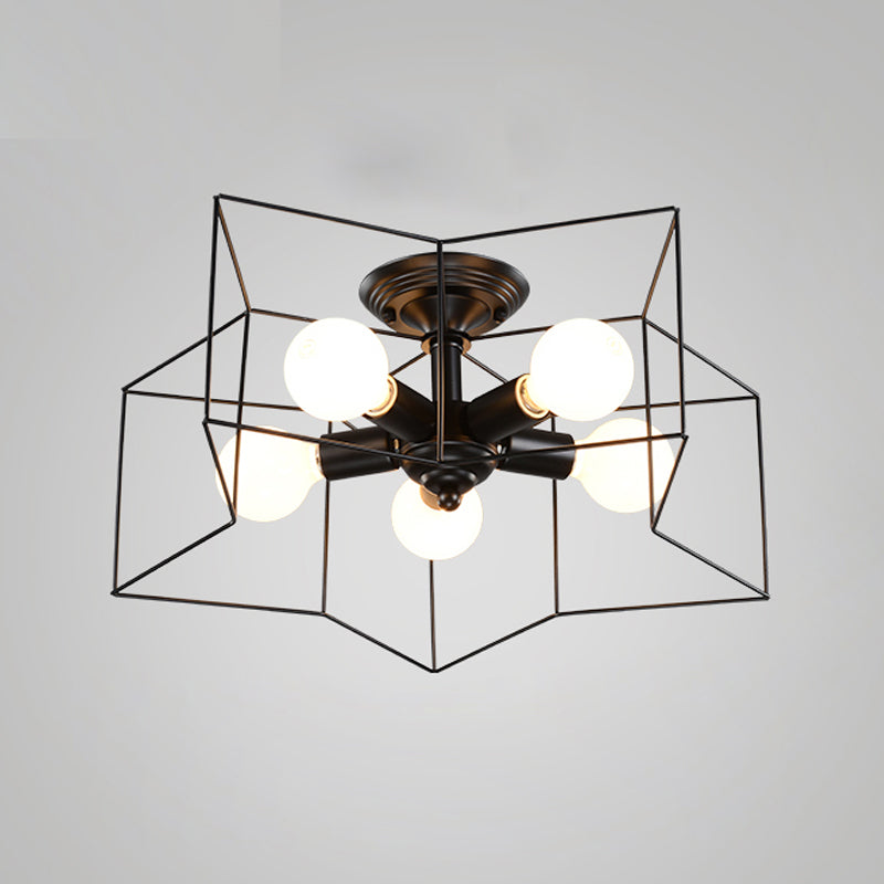 Star Metal Close to Ceiling Light Simple Ceiling Mounted Fixture