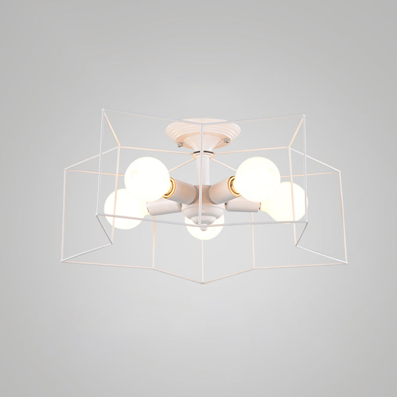 Star Metal Close to Ceiling Light Simple Ceiling Mounted Fixture