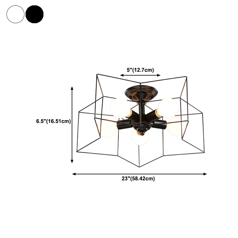 Star Metal Close to Ceiling Light Simple Ceiling Mounted Fixture